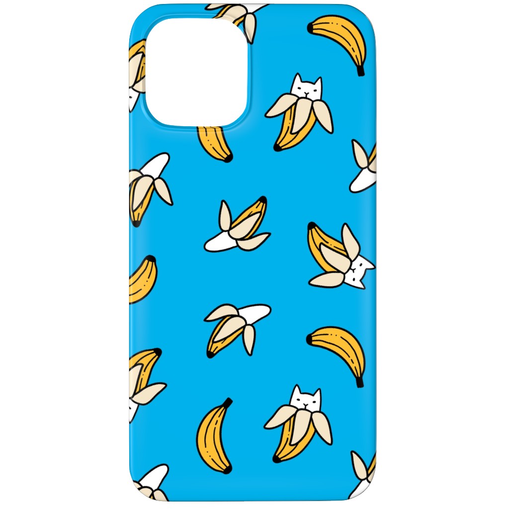 Funny Yummy Banana Cats - Blue Phone Case, Slim Case, Matte, iPhone 12 Pro, Blue