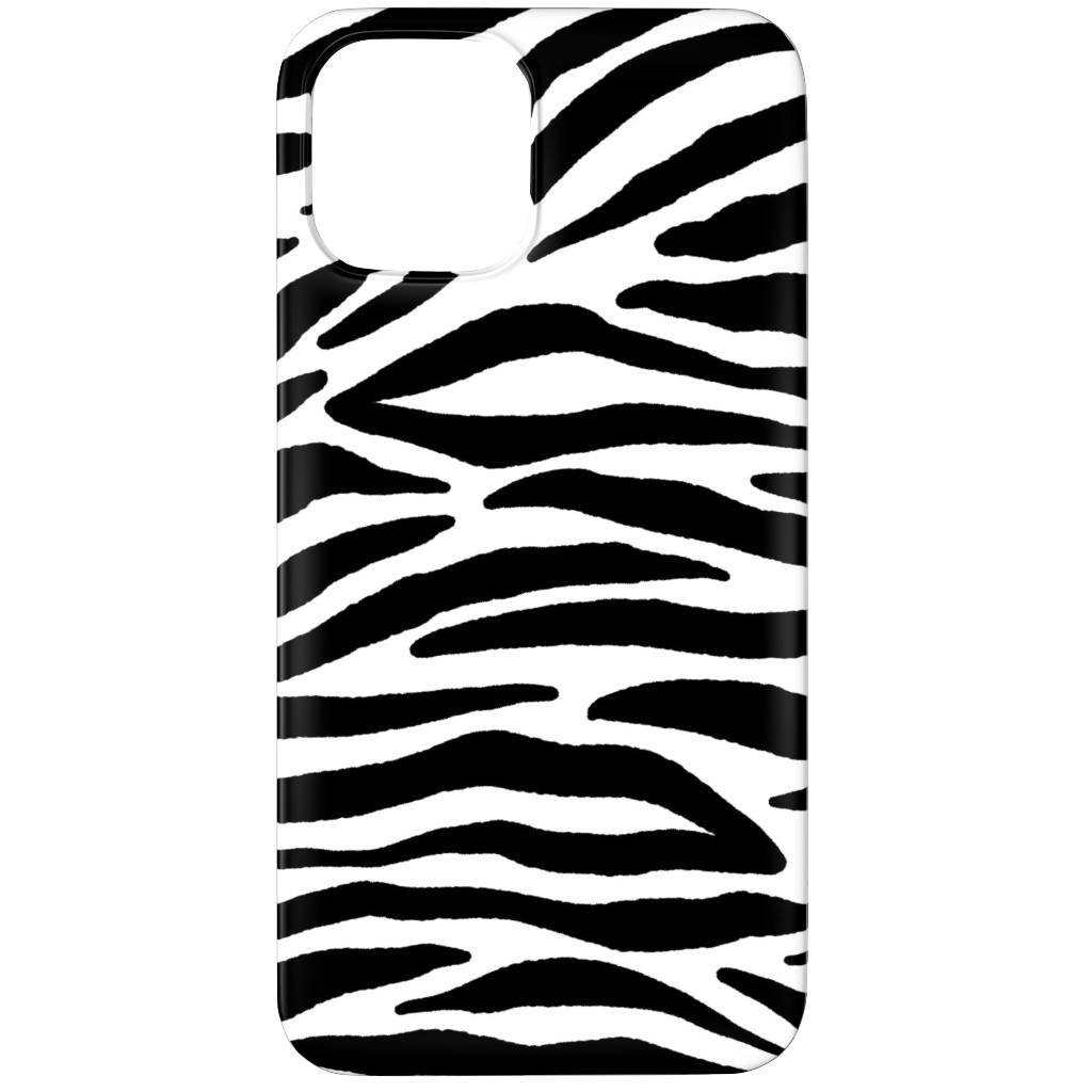 Zebra Print - Black and White Phone Case, Slim Case, Matte, iPhone 12 Pro, Black, Black