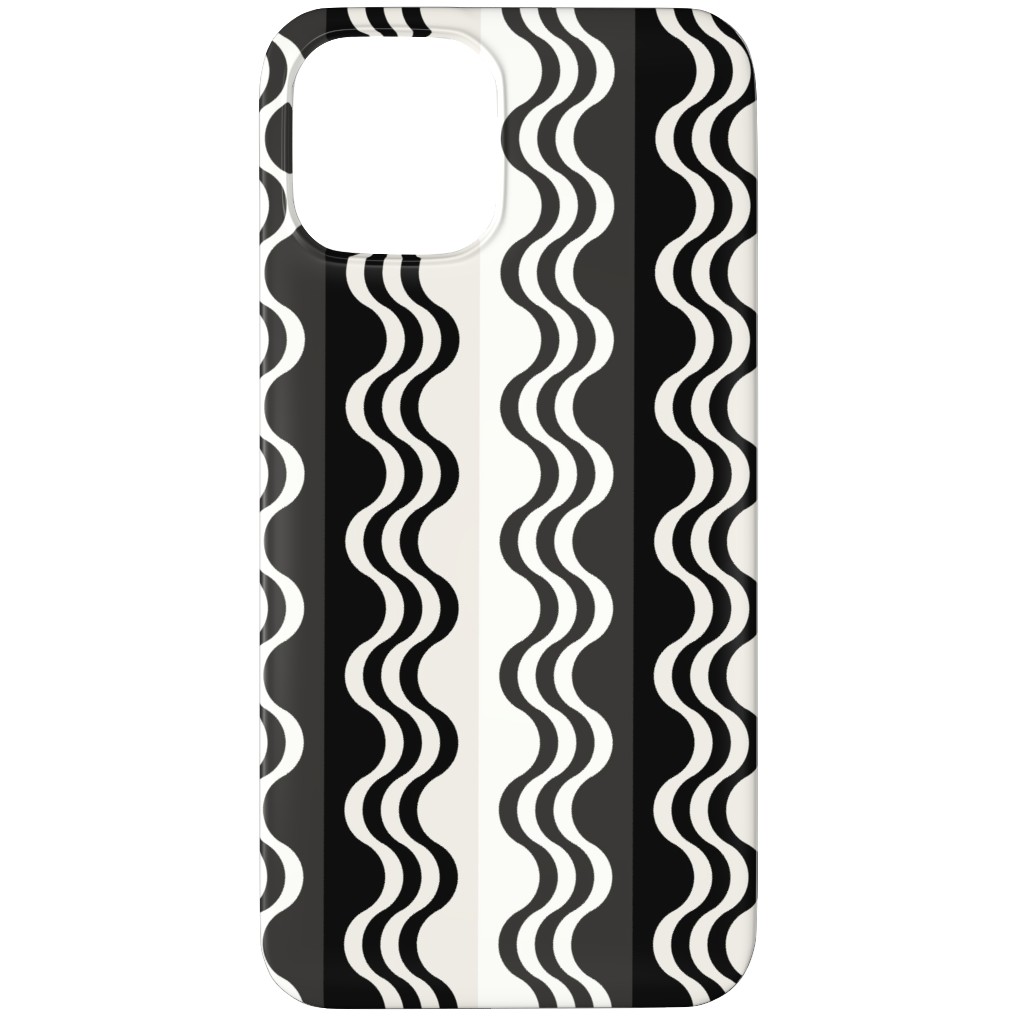 Sea Shell Waves - Grey Phone Case, Slim Case, Matte, iPhone 12 Pro, Black, Black