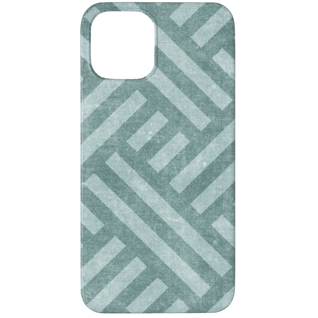 Farmhouse Weave Phone Case, Slim Case, Matte, iPhone 12 Pro, Blue, Cedar