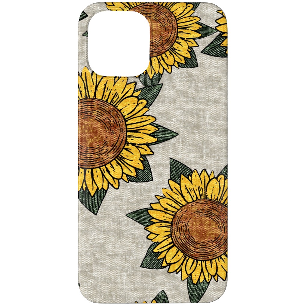 Sunflowers - Summer Flowers - Beige Phone Case, Slim Case, Matte, iPhone 12 Pro, Orange, Orange