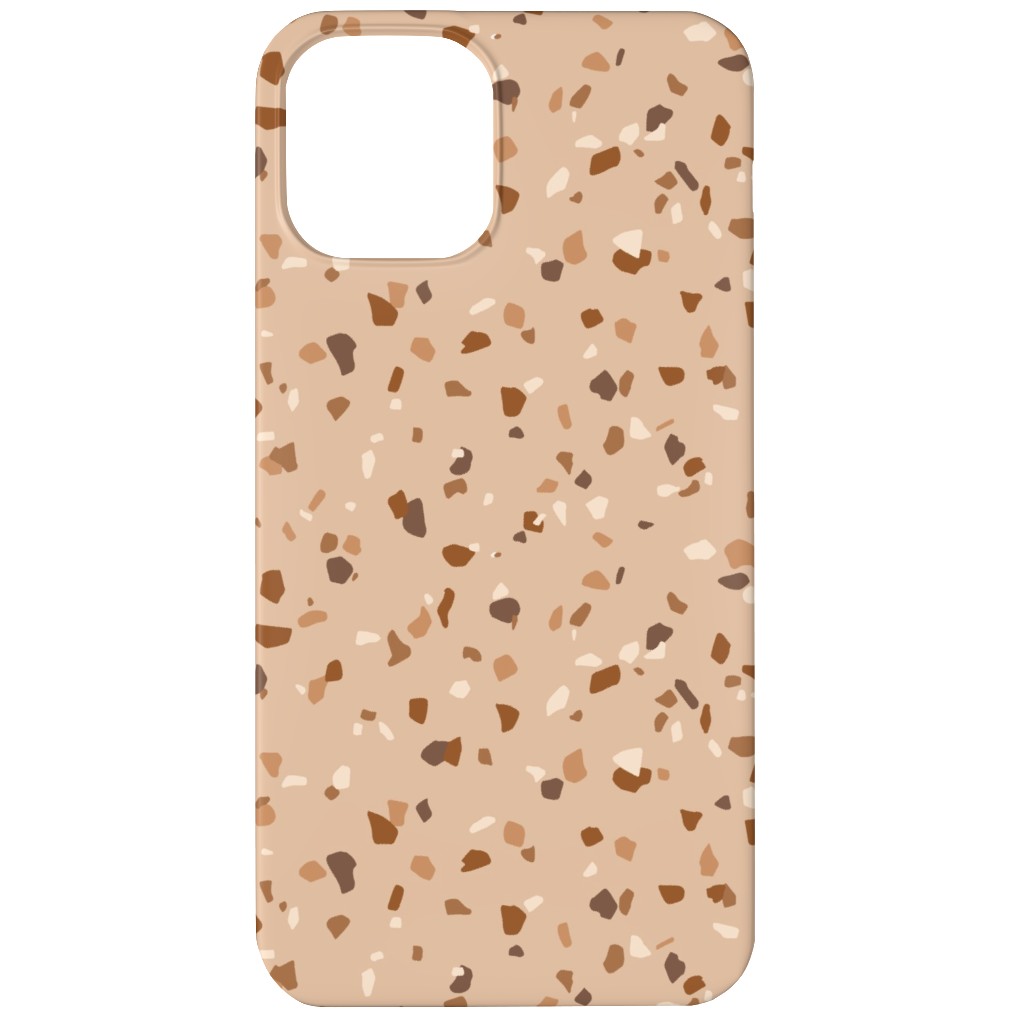 Terrazzo - Brown Phone Case, Silicone Liner Case, Matte, iPhone 12, Brown