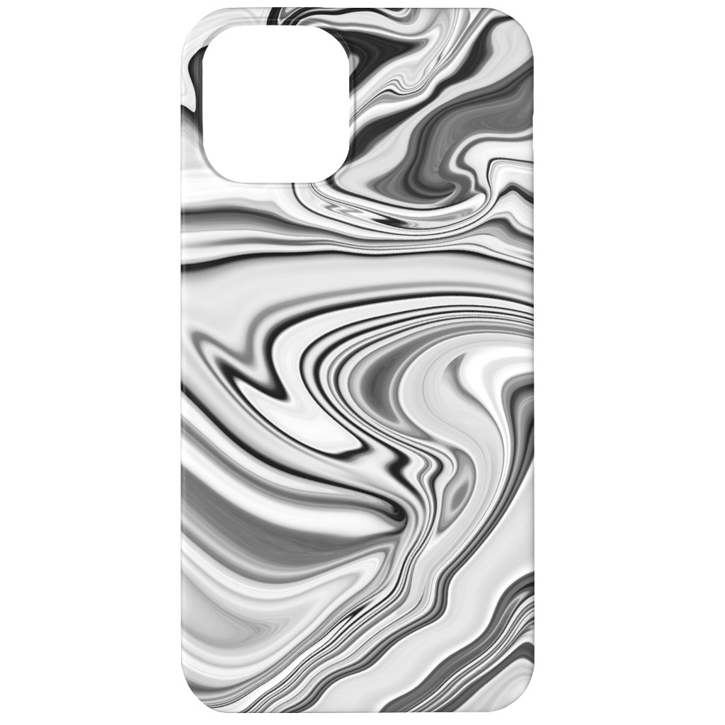 Love Spell Marble - Black and White Phone Case, Silicone Liner Case, Matte, iPhone 12, Gray