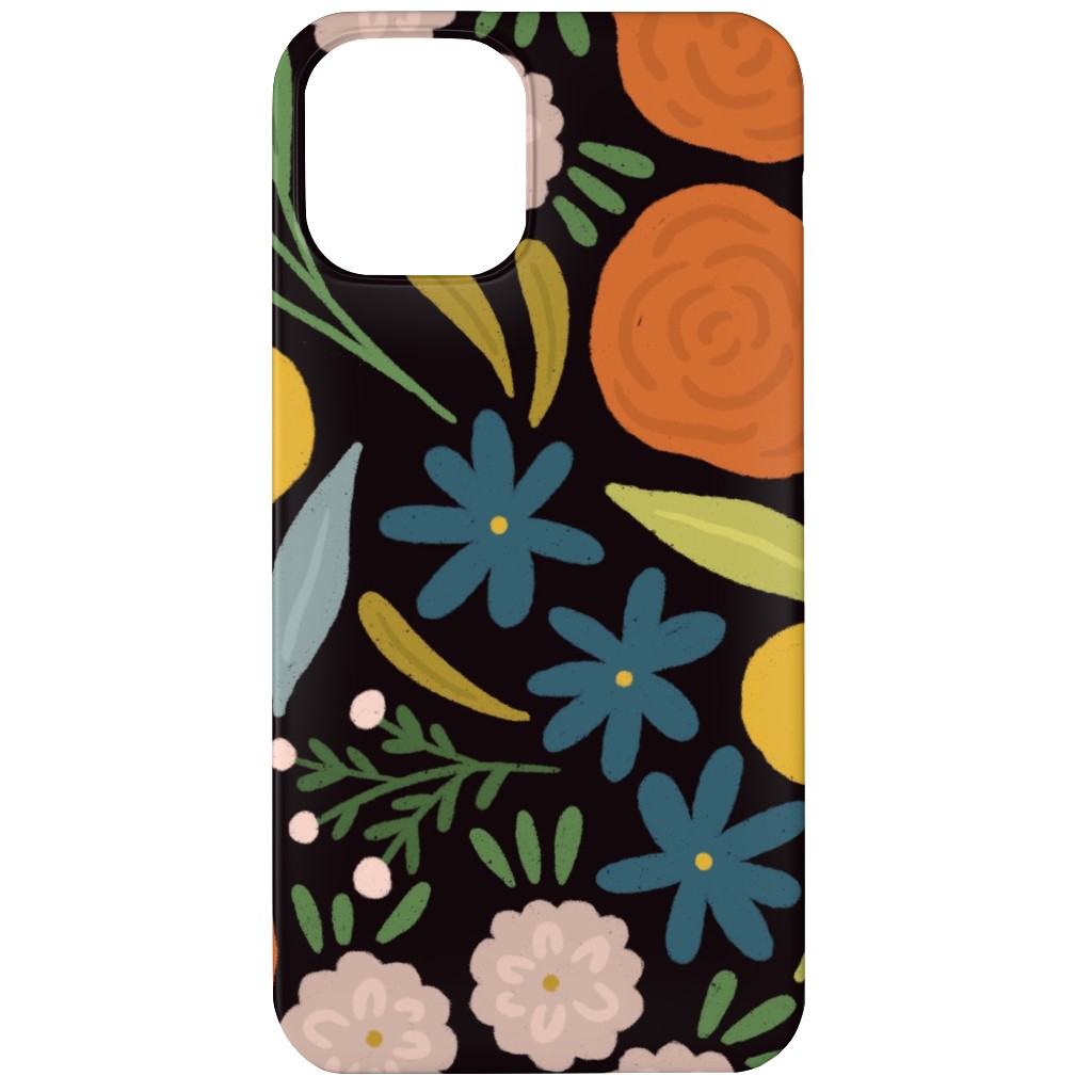 Sofia Floral - Dark Phone Case, Silicone Liner Case, Matte, iPhone 12, Multicolor