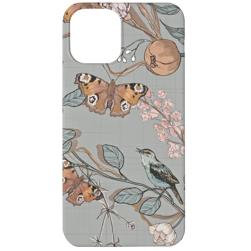 Naturalist - Antoinette Phone Case, Silicone Liner Case, Matte, iPhone 12, Gray, Gray