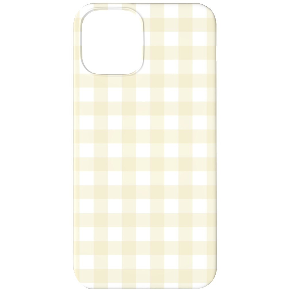 Gingham Check Phone Case, Silicone Liner Case, Matte, iPhone 12, Yellow