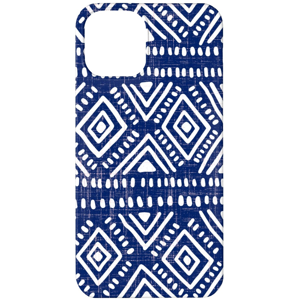 Abstract Diamonds - Navy Phone Case, Silicone Liner Case, Matte, iPhone 12, Blue