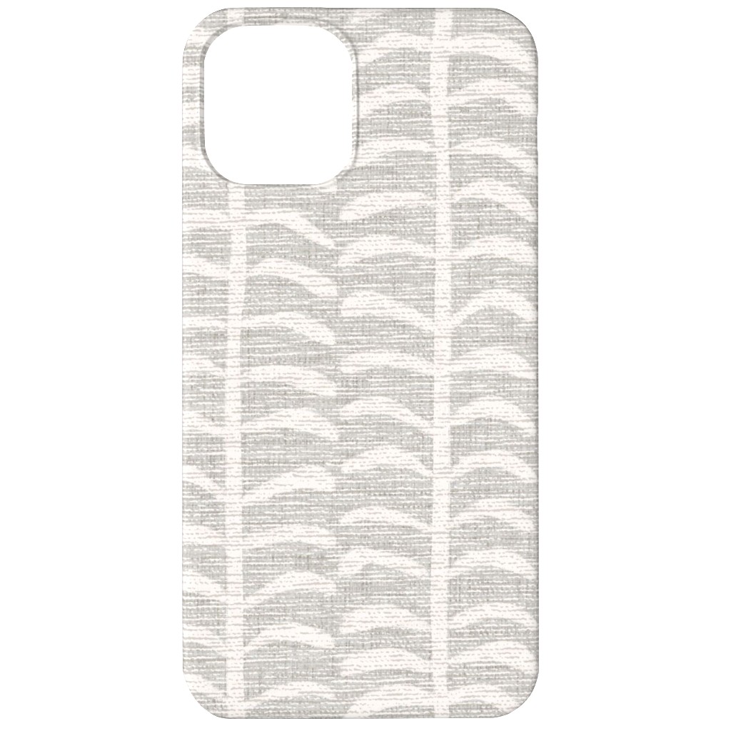 Grasscloth Vine - Neutral Phone Case, Silicone Liner Case, Matte, iPhone 12, Gray