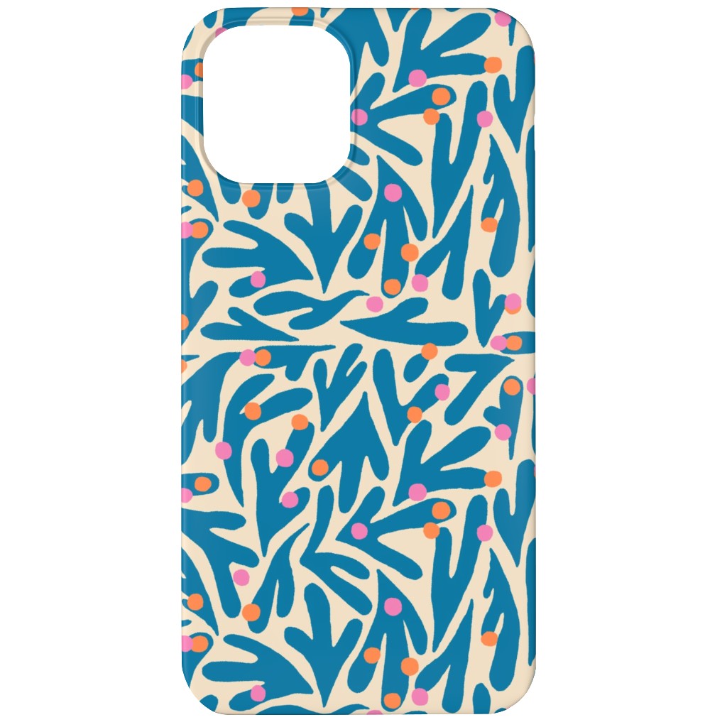Funky Flora - Blue and White Phone Case, Silicone Liner Case, Matte, iPhone 12, Blue, True Blue