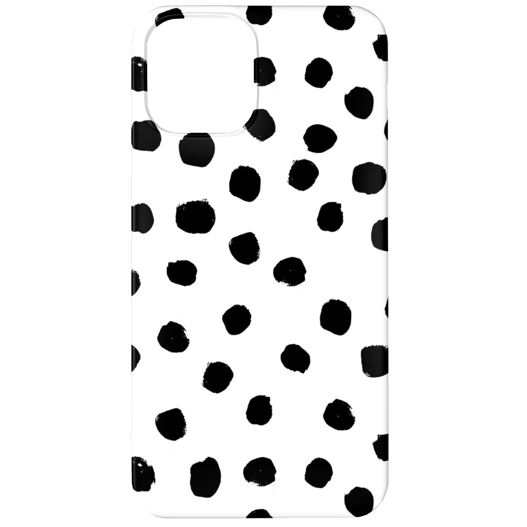 Soft Painted Dots Phone Case, Silicone Liner Case, Matte, iPhone 12, White, Black