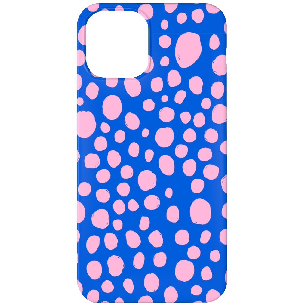 Polka Dot - Blue and Pink Phone Case, Silicone Liner Case, Matte, iPhone 12, Blue