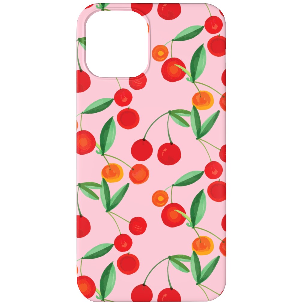 Cherry Farm Phone Case, Silicone Liner Case, Matte, iPhone 12, Pink, Bright Pink