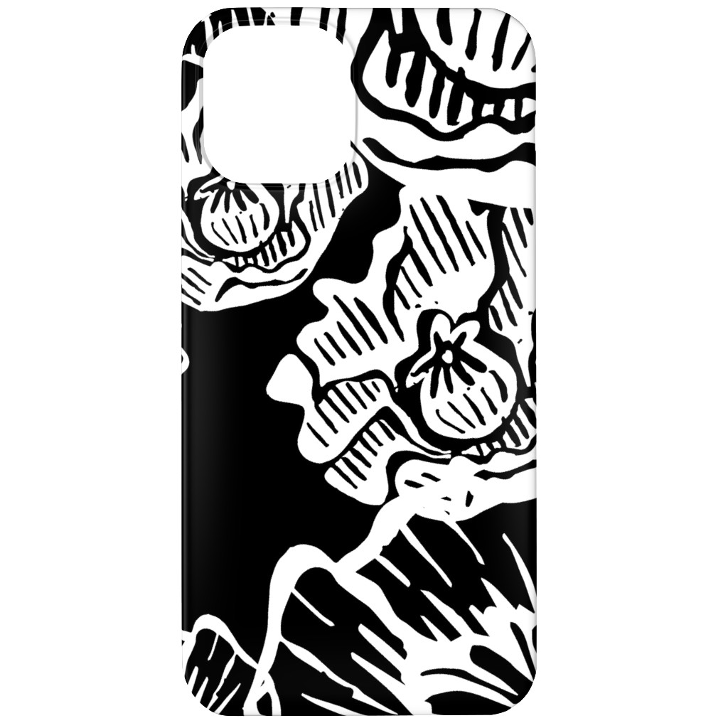 Poppy Arty Phone Case, Silicone Liner Case, Matte, iPhone 12, Black, Black