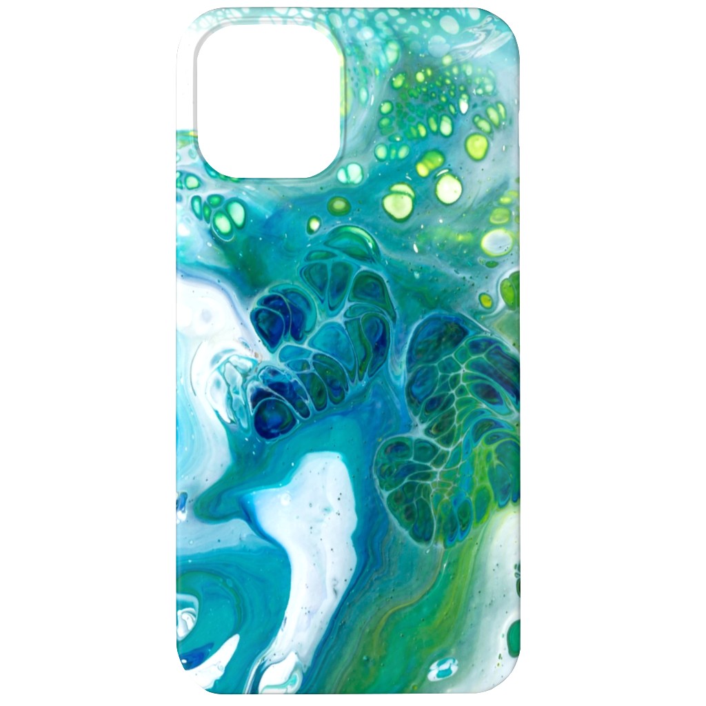 Acrylic Flow Phone Case, Silicone Liner Case, Matte, iPhone 12, Green, Hurricane