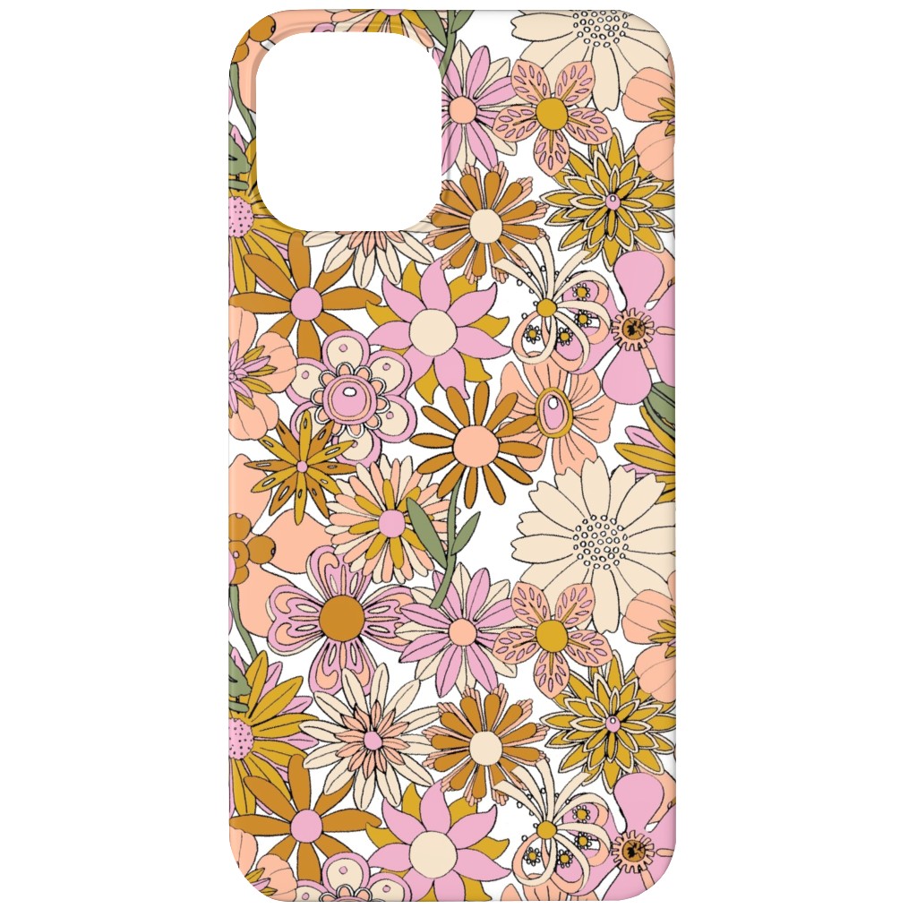 Chelsea Vintage Floral Garden - Pink Phone Case, Silicone Liner Case, Matte, iPhone 12, Pink, Bright Pink
