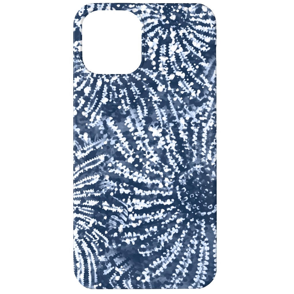 Shibori Floral Bursts - Navy Phone Case, Silicone Liner Case, Matte, iPhone 12, Blue
