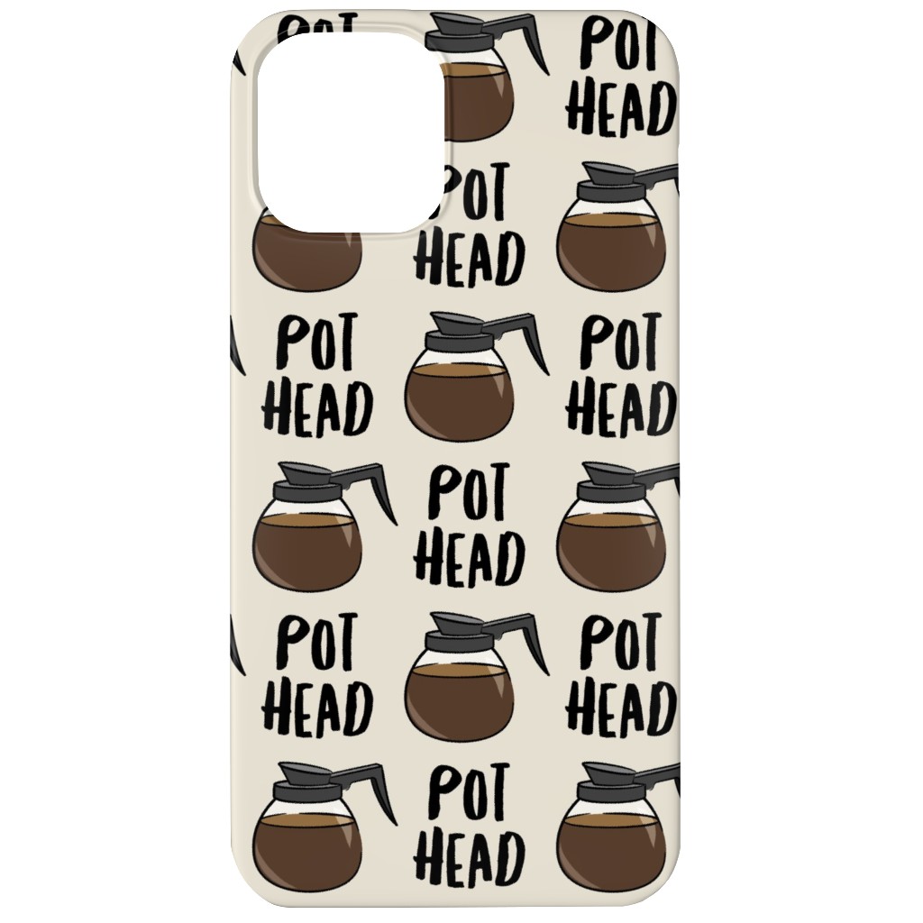 Coffee Pots - Beige Phone Case, Slim Case, Matte, iPhone 12, Brown, Brown