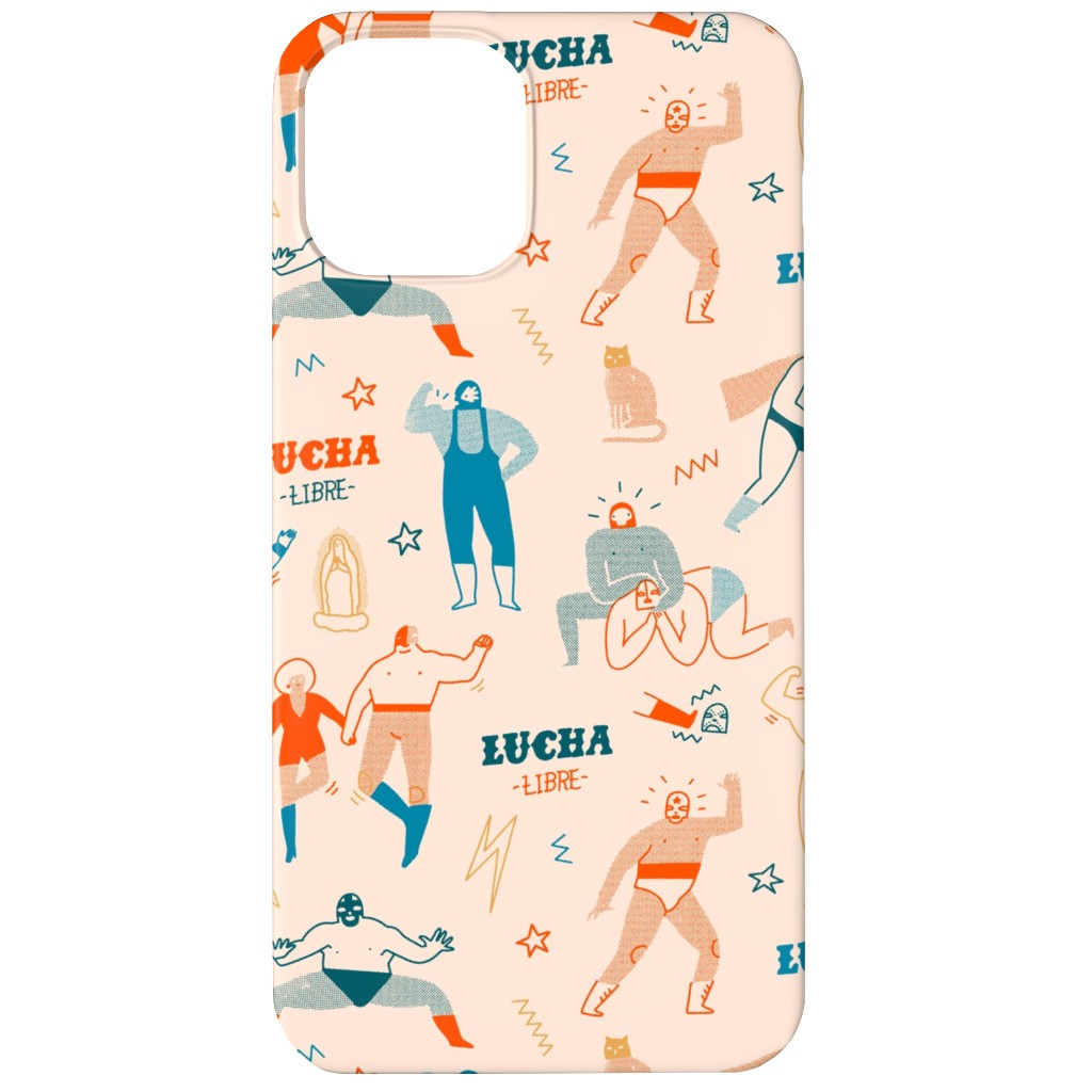 Mexican Lucha Libre - Beige Phone Case, Slim Case, Matte, iPhone 12, Beige, Pearl