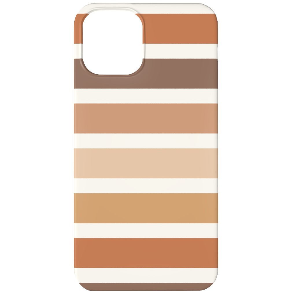 Retro Summer Stripe - Warm Tones Phone Case, Slim Case, Matte, iPhone 12, Pink, Bright Pink