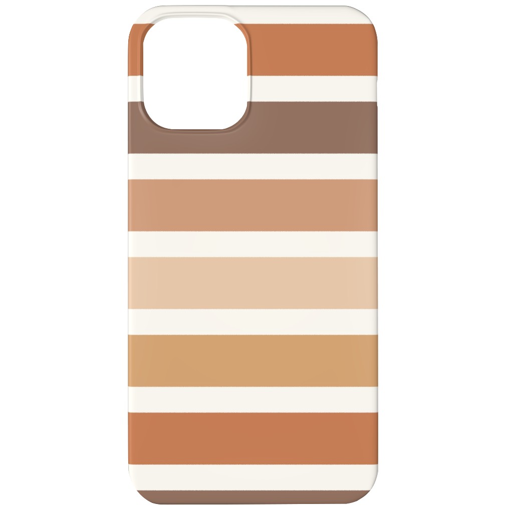 Retro Summer Stripe - Warm Tones Phone Case, Slim Case, Matte, iPhone 12, Pink