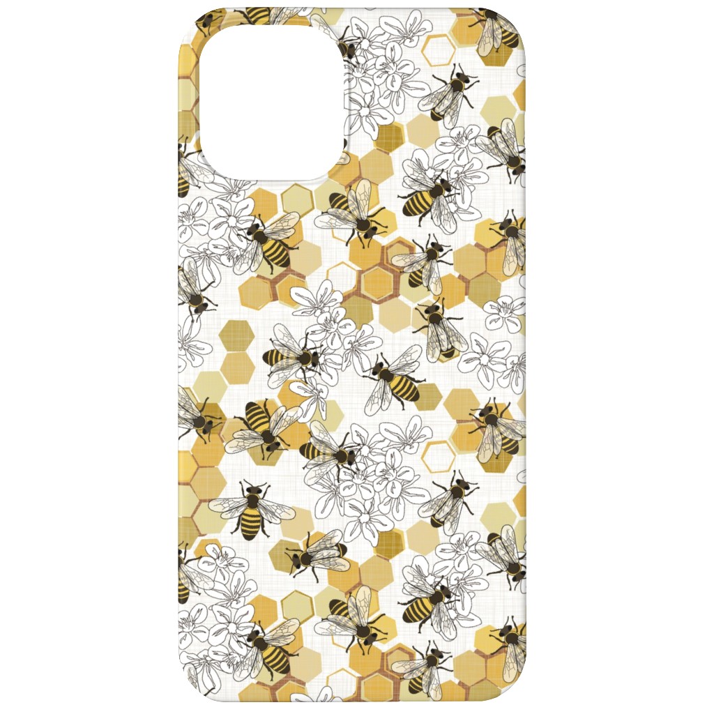 Save the Honey Bees - Yellow Phone Case, Slim Case, Matte, iPhone 12, Yellow