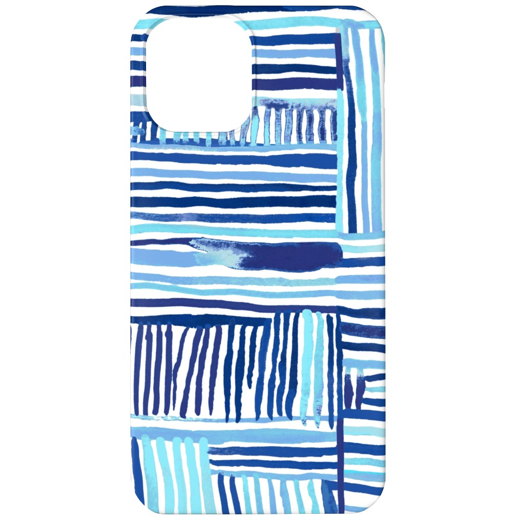 Linear Meditation Phone Case, Slim Case, Matte, iPhone 12, Blue, Boardwalk