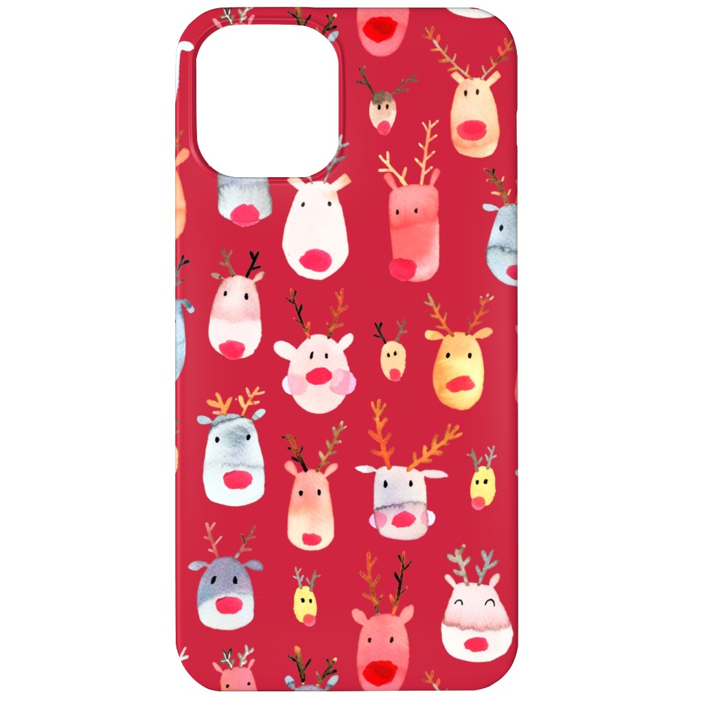Rudolph Reindeers Phone Case, Slim Case, Matte, iPhone 12, Red