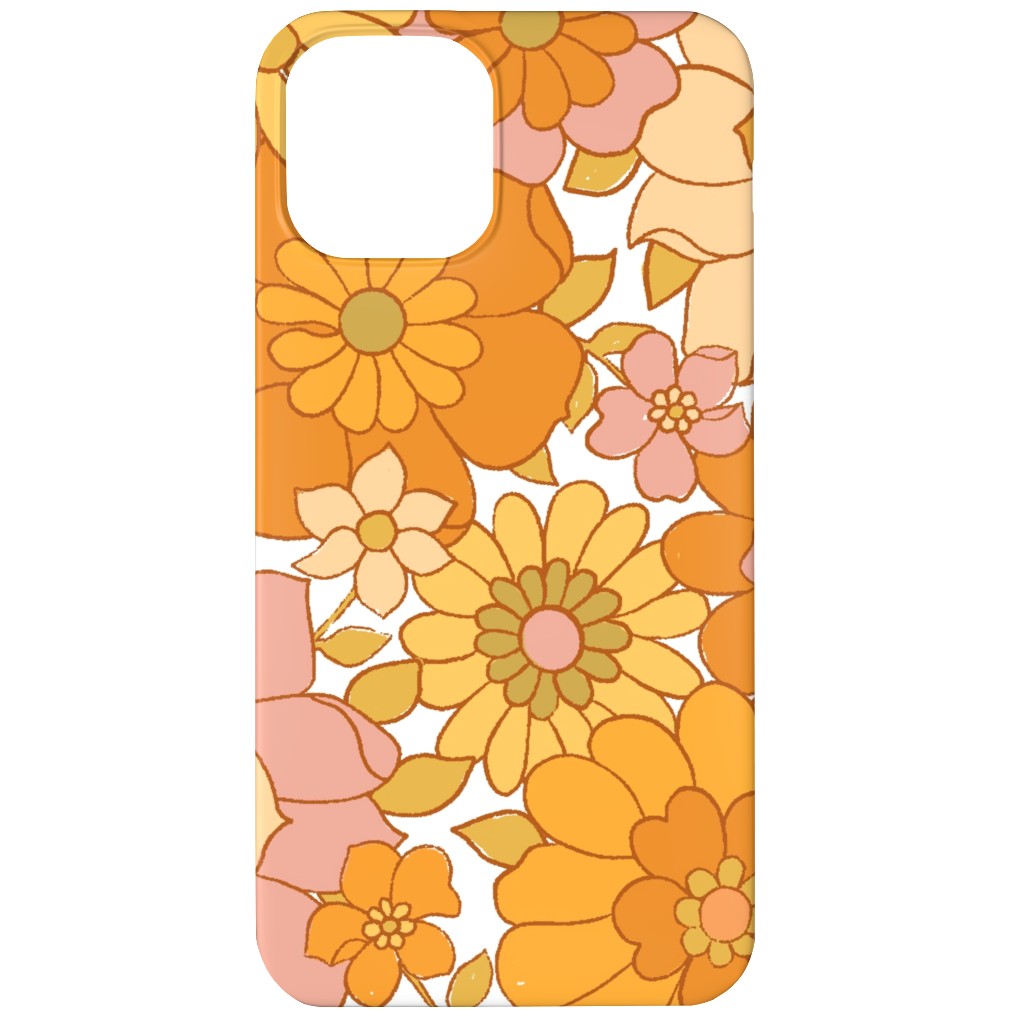 Avery Retro Floral Phone Case, Slim Case, Matte, iPhone 12, Orange