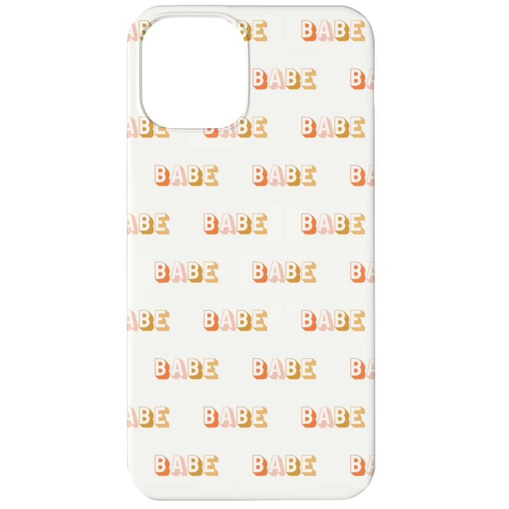 Babe - Typography - Neutral Phone Case, Slim Case, Matte, iPhone 12, Yellow