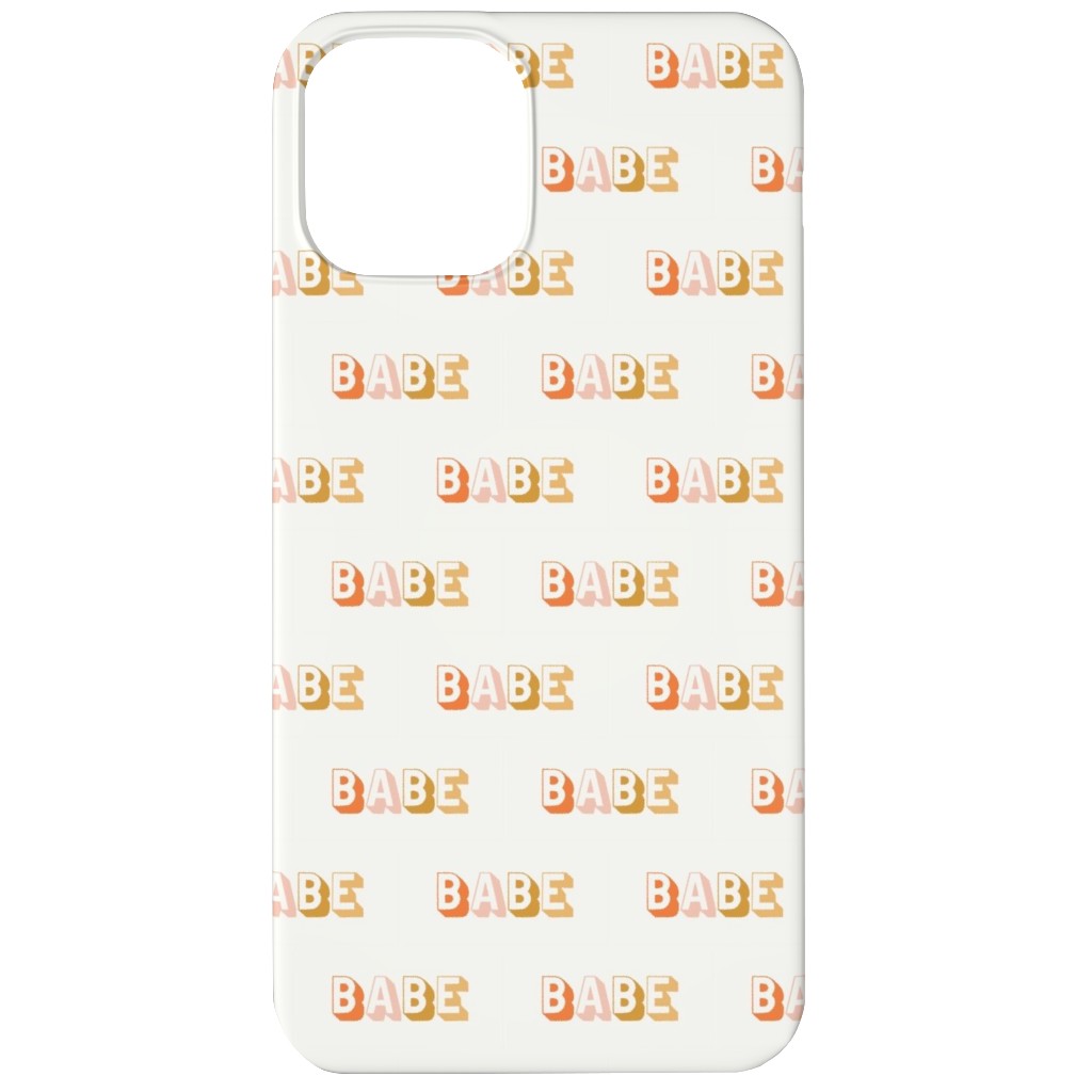 Babe - Typography - Neutral Phone Case, Slim Case, Matte, iPhone 12, Yellow, Classic Yellow