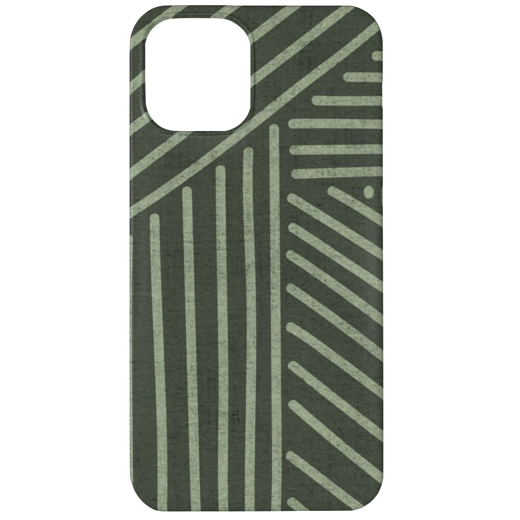 Mudcloth Weaving Line - Green Phone Case, Slim Case, Matte, iPhone 12, Green, Classic Green