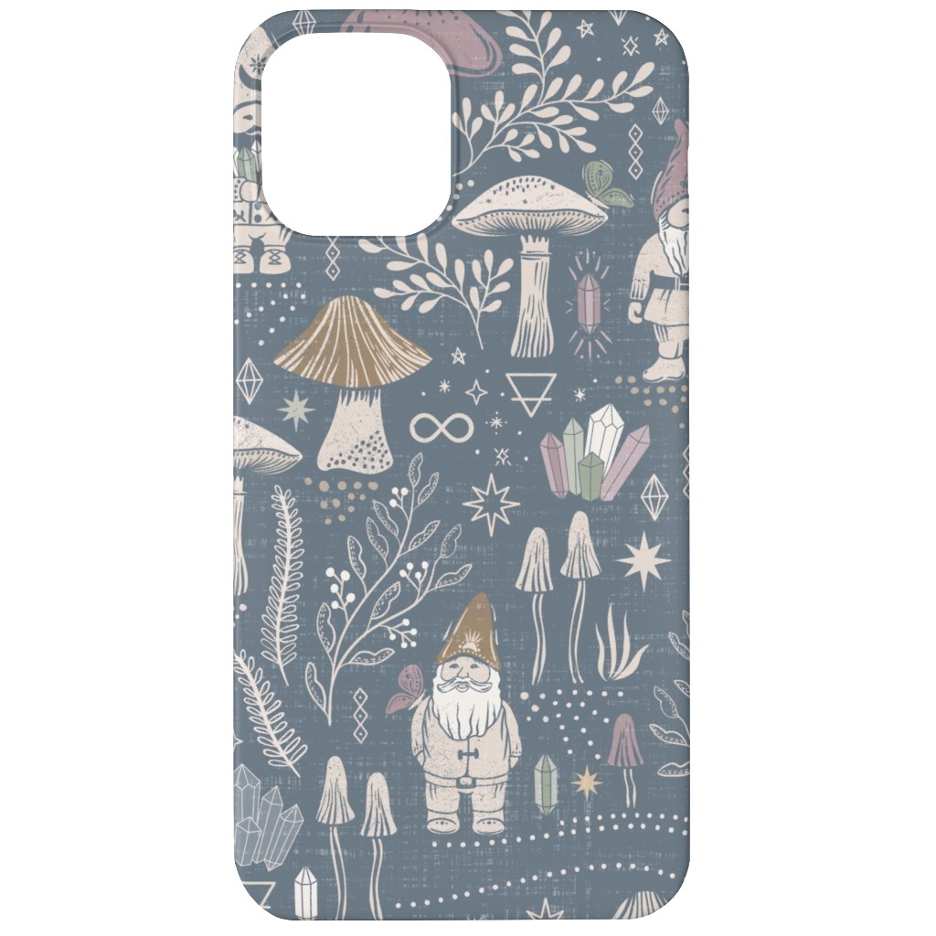 Magical Forest Gnomes - Earthy Blue Phone Case, Slim Case, Matte, iPhone 12, Blue, True Blue