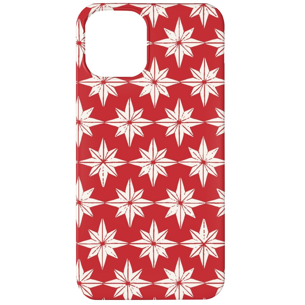 Christmas Star Tiles Phone Case, Slim Case, Matte, iPhone 12, Red
