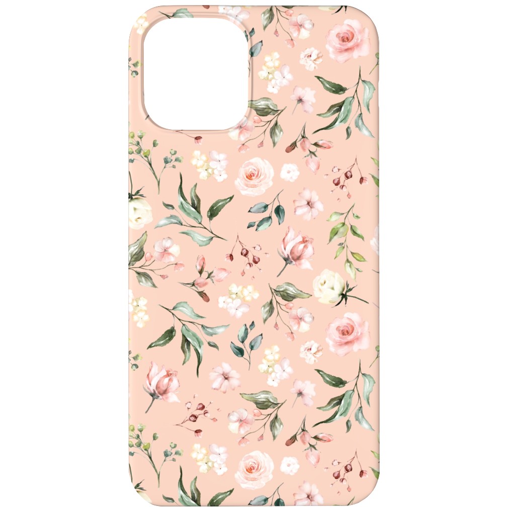 Celestial Rose Floral - Blush Phone Case, Slim Case, Matte, iPhone 12, Pink