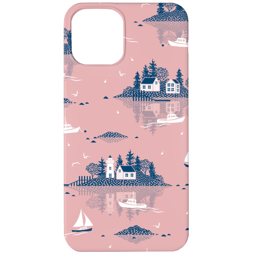 Maine Islands - Muted Pink Phone Case, Slim Case, Matte, iPhone 12, Pink