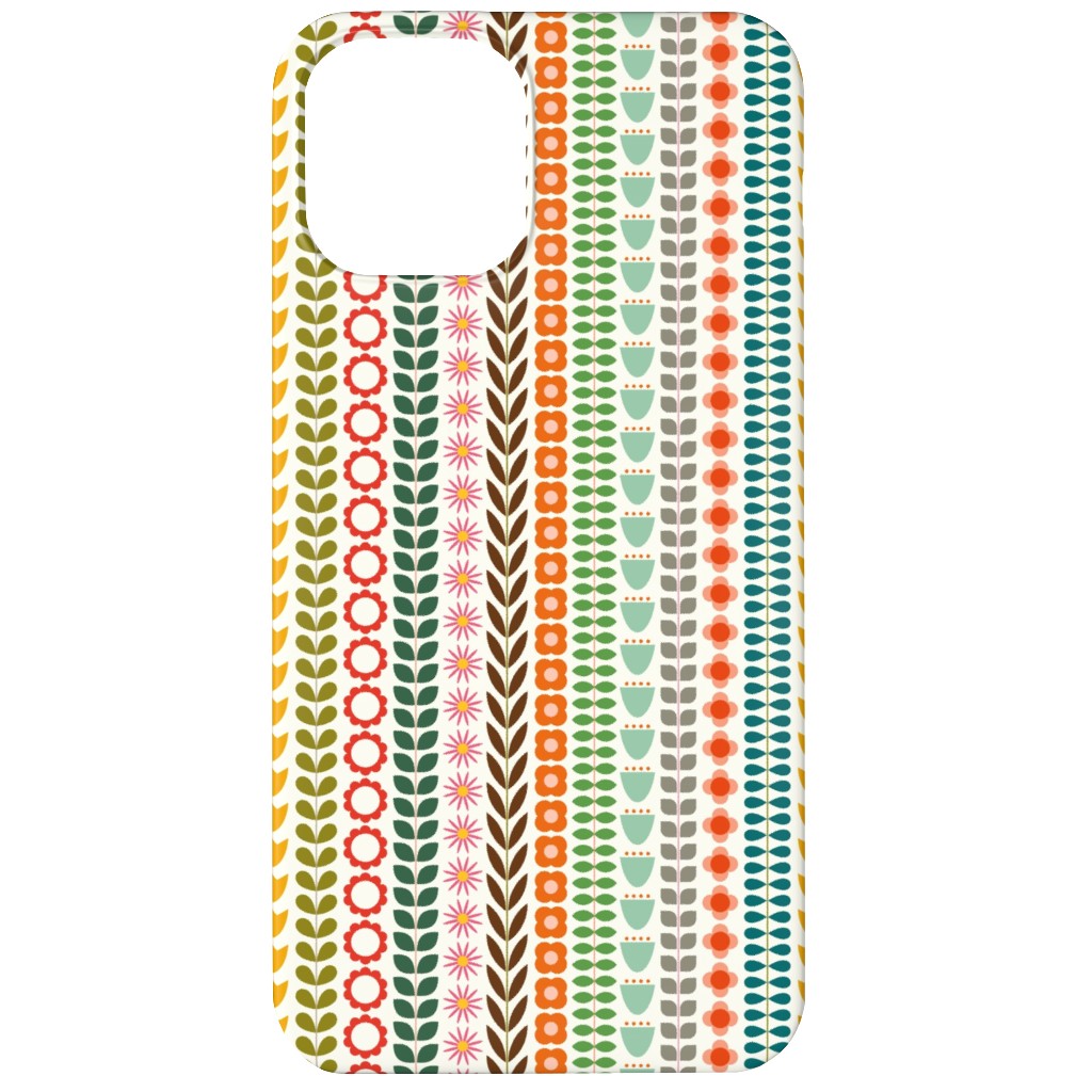 Scandinavian Folk Stripe - Multi Phone Case, Slim Case, Matte, iPhone 12, Multicolor