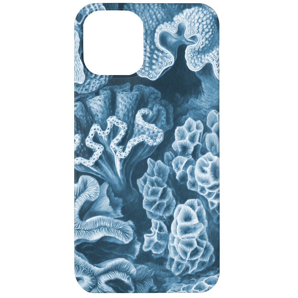 Coral All Over in Sea Blue Phone Case, Slim Case, Matte, iPhone 12, Blue