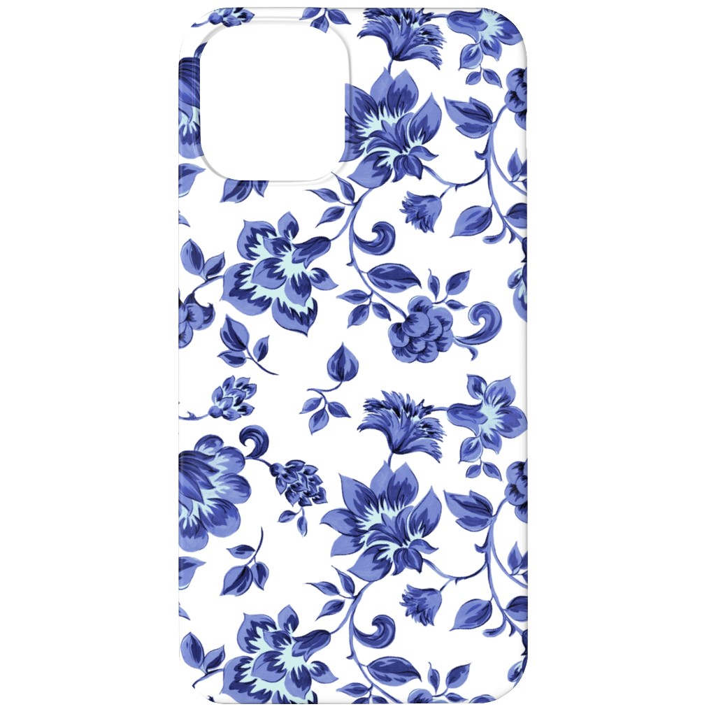 Fleurs De Provence - Blue and White Phone Case, Slim Case, Matte, iPhone 12, Blue