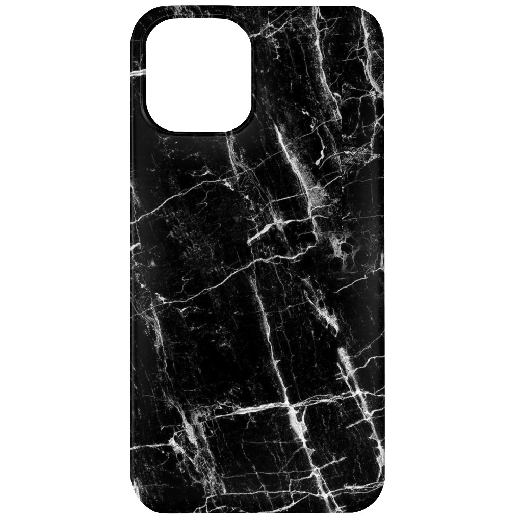 Cracked Black Marble Phone Case, Slim Case, Matte, iPhone 12, Black