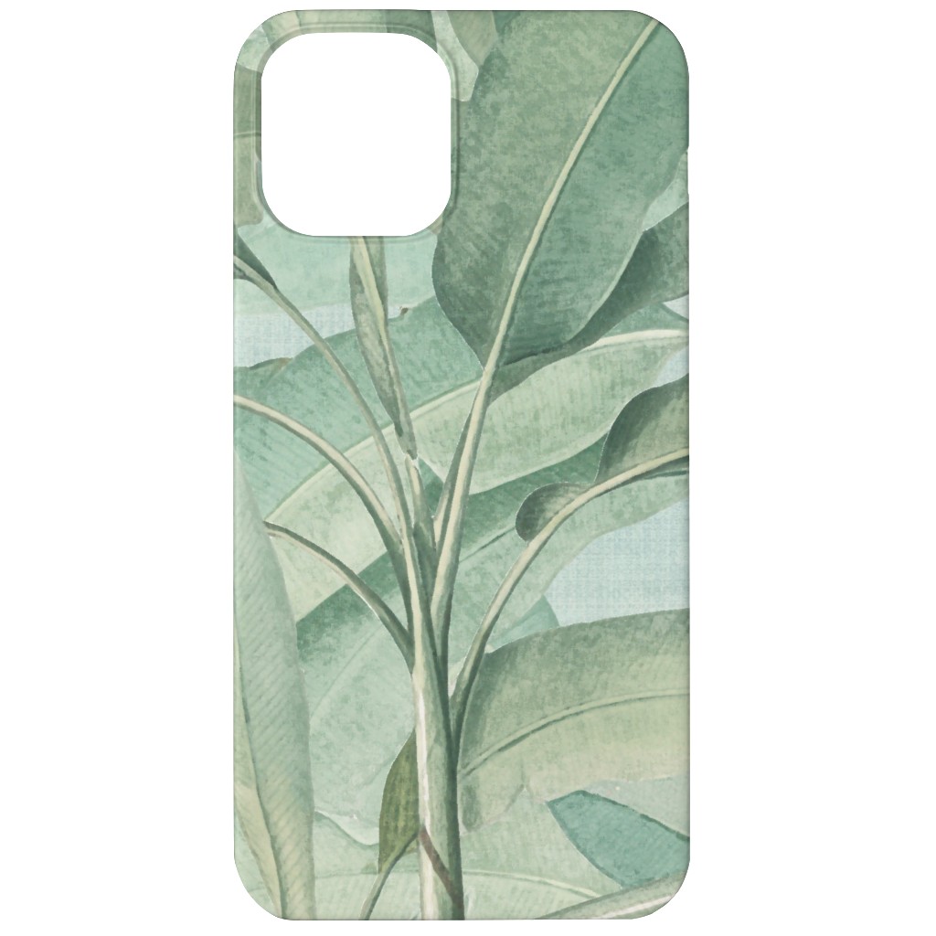 Lush Tropical Leaves Phone Case, Slim Case, Matte, iPhone 12, Green, Classic Green