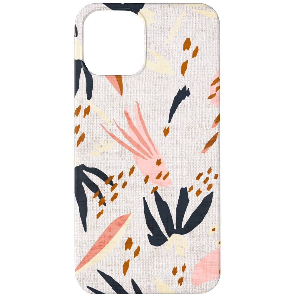 French Linen Floral - Pink Phone Case, Slim Case, Matte, iPhone 12, Pink