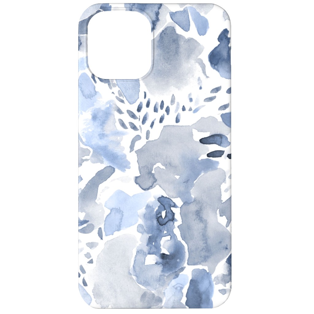 Happy Abstract Watercolor Phone Case, Slim Case, Matte, iPhone 12, Blue, Marine Layer