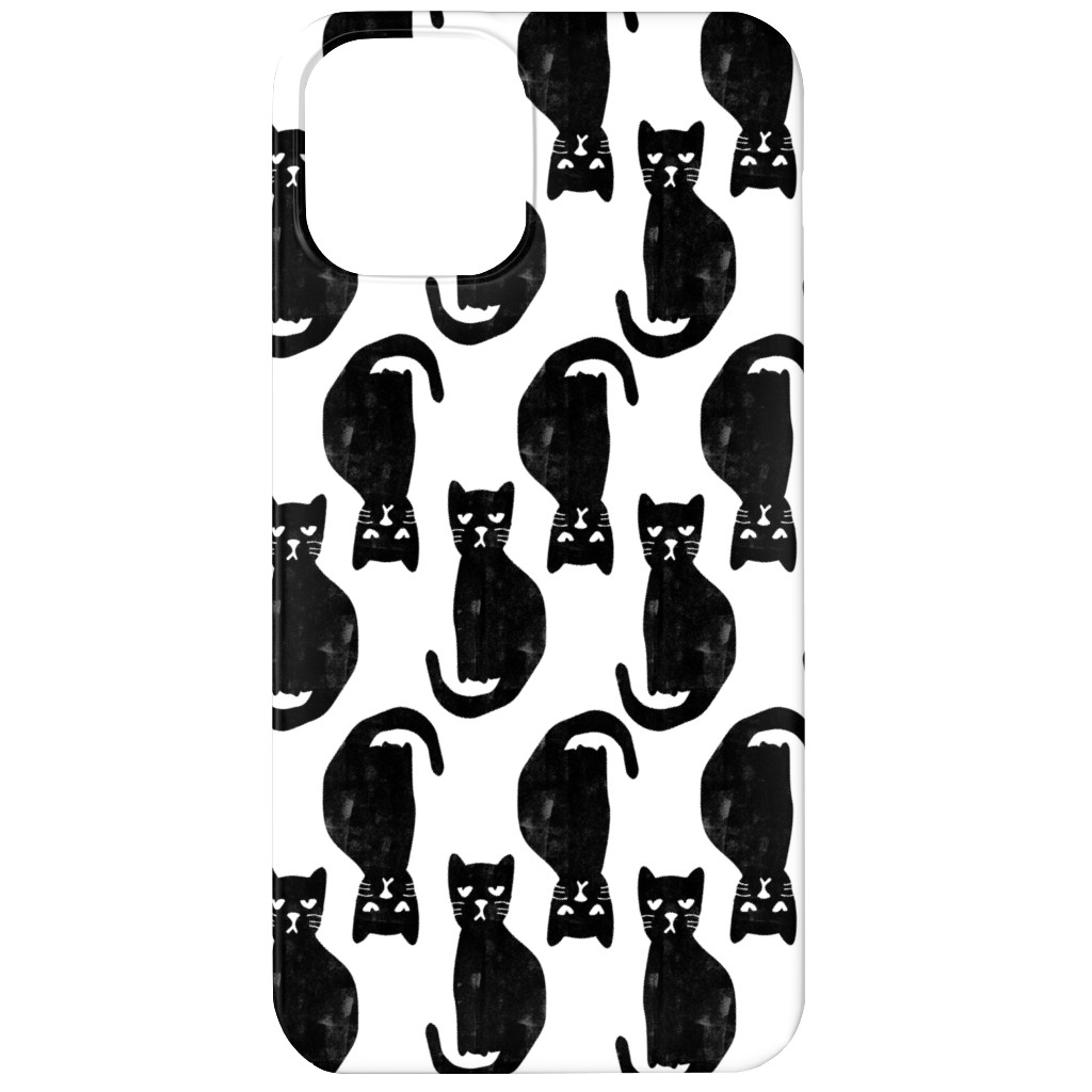 Black Cat Phone Case, Slim Case, Matte, iPhone 12, Black
