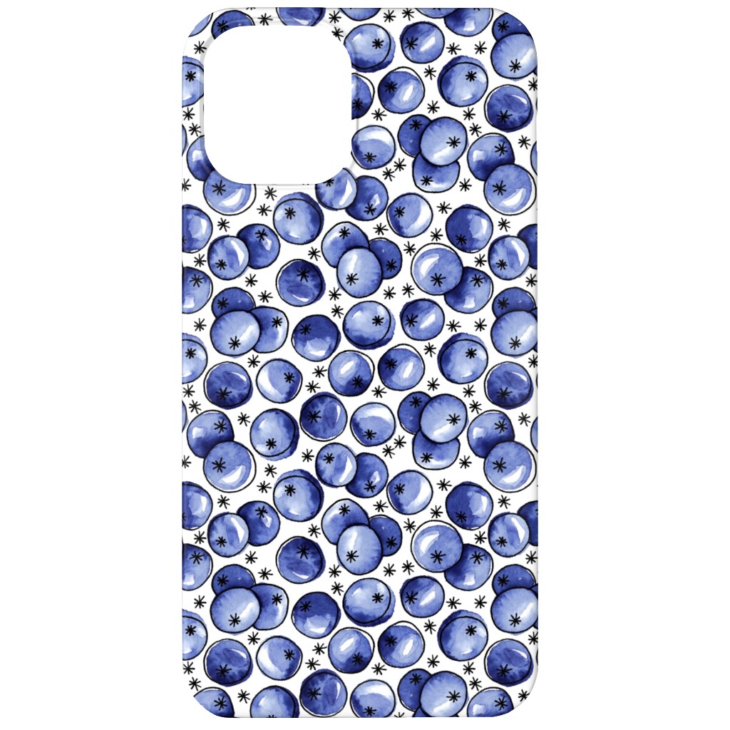 Watercolor Blueberries Phone Case, Slim Case, Matte, iPhone 12, Blue, True Blue