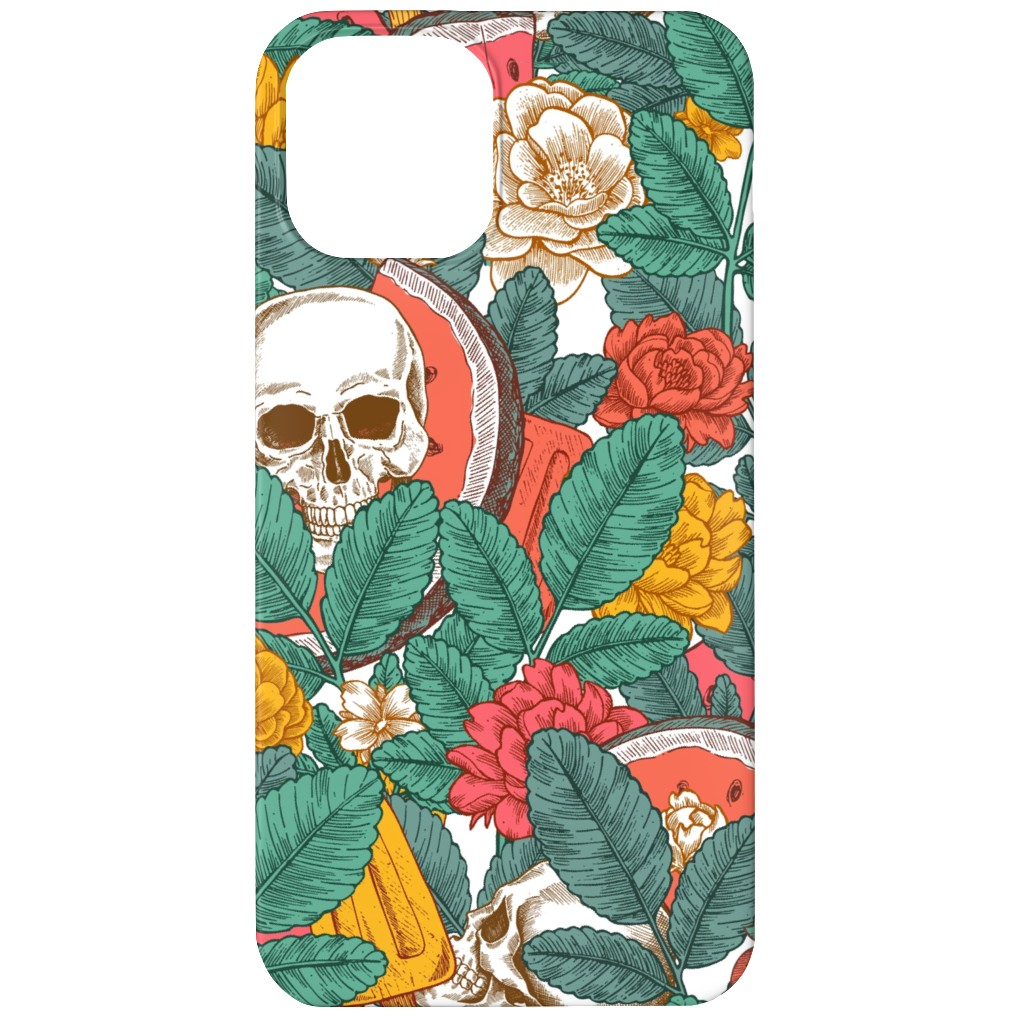 Summer Skull - Multi Phone Case, Slim Case, Matte, iPhone 12, Green