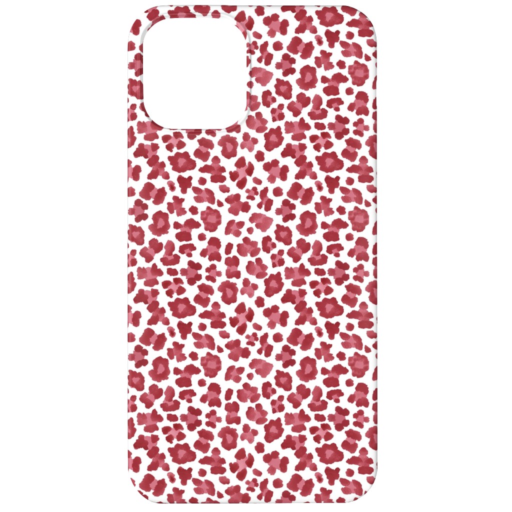 Leopard Pattern Print Phone Case, Slim Case, Matte, iPhone 12, Red