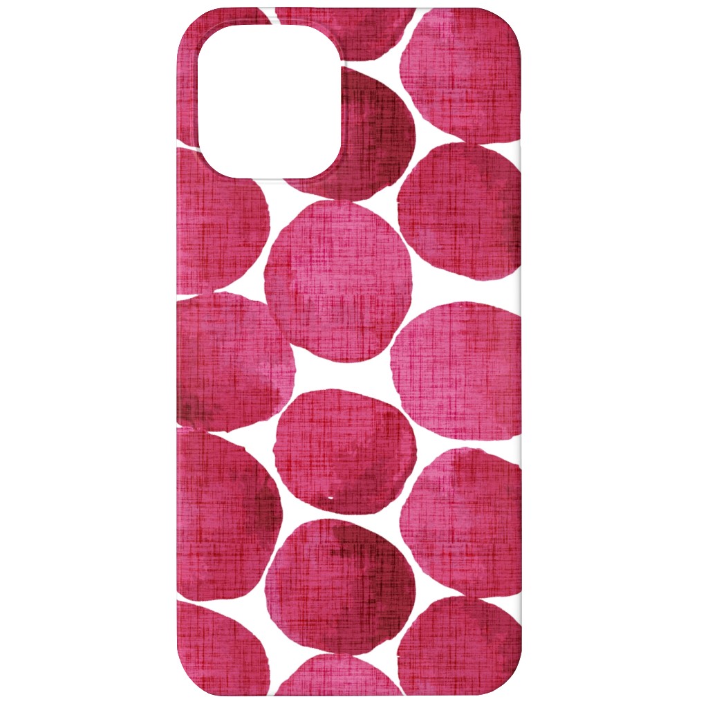 Watercolor Textured Dots - Red Phone Case, Slim Case, Matte, iPhone 12, Red