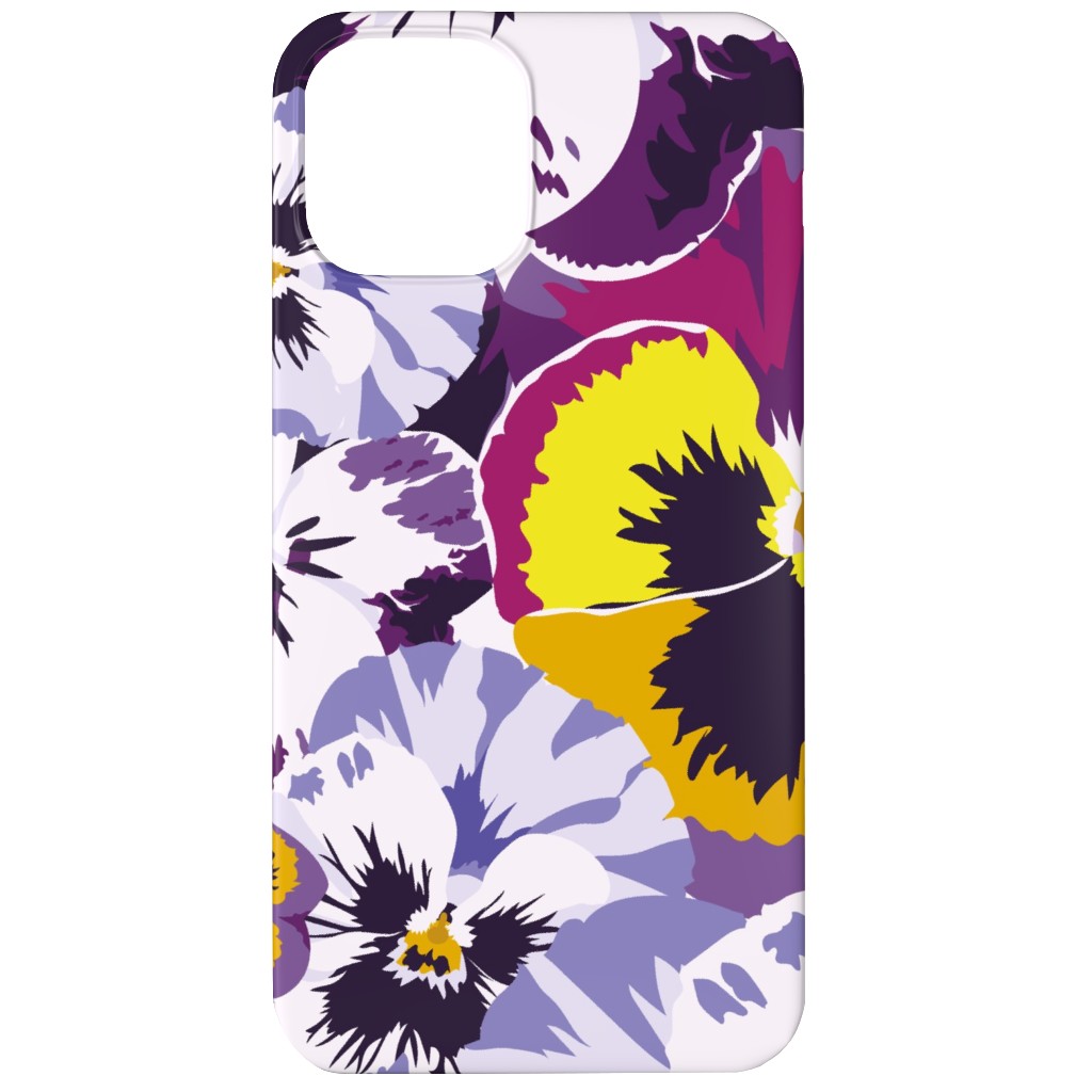 Pansy By Numbers - Purple Phone Case, Slim Case, Matte, iPhone 12, Purple, Purple