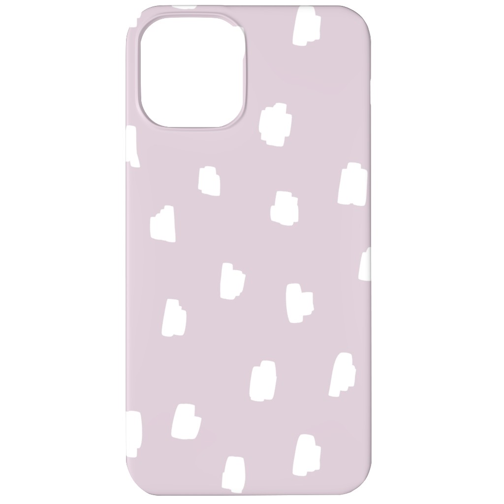 Scattered Marks - White on Lilac Phone Case, Slim Case, Matte, iPhone 12, Purple