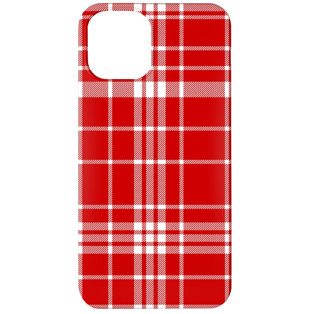 Tartan Check Phone Case, Slim Case, Matte, iPhone 12, Red, Red